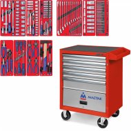 Набор инструментов "СТАНДАРТ" в красной тележке, 186 предметов МАСТАК 52-05186R