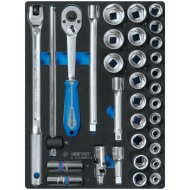 Набор торцевых головок 1/2" с принадлежностями, шестигранные, ложемент, 33 предмета KING TONY 9-4333MRV04 Набор торцевых головок 1/2" с принадлежностями, шестигранные, ложемент, 33 предмета KING TONY 9-4333MRV04