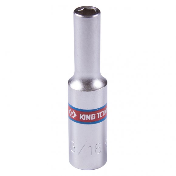 Головка торцевая глубокая шестигранная 1/4", 3/16", дюймовая KING TONY 223506S