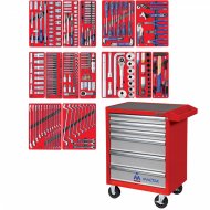 Набор инструментов "ПРОФИ" в красной тележке, 299 предметов МАСТАК 52-06299R