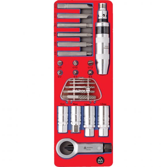 Набор демонтажный с ударной отверткой, ложемент, 24 предмета МАСТАК 5-19424