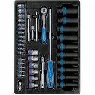 Набор ударных головок 1/2" и торцевых головок 1/4" с принадлежностями, ложемент, 40 предметов KING TONY 9-7540MR