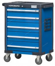 Тележка инструментальная, 5 выдвижных ящиков, синяя NORDBERG T5N(B) Тележка инструментальная, 5 выдвижных ящиков, синяя NORDBERG T5N(B)