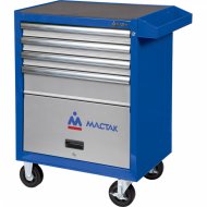 Тележка инструментальная, 4 полки и отсек, "ОПТИМА", синяя МАСТАК 522-04581MB Тележка инструментальная, 4 полки и отсек, "ОПТИМА", синяя МАСТАК 522-04581MB