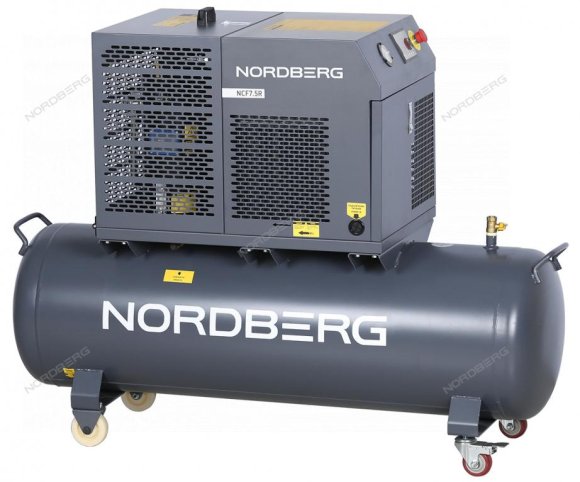 Компрессор винтовой, 5,5 кВт, 10 бар, 660 л/мин, ресивер 230 л, IP54 NORDBERG NCF7,5R Компрессор винтовой, 5,5 кВт, 10 бар, 660 л/мин, ресивер 230 л, IP54 NORDBERG NCF7,5R