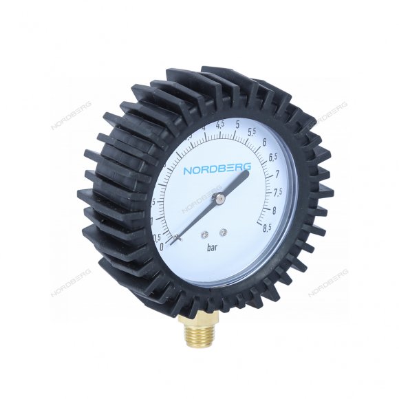 Манометр радиальный, 1/4", 80мм, 0-8,5 бар, стрелочный NORDBERG Ti61/62#GAUGE Манометр радиальный, 1/4", 80мм, 0-8,5 бар, стрелочный NORDBERG Ti61/62#GAUGE