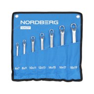 Набор ключей накидных 7 шт, планшет тетрон NORDBERG 10407P