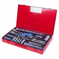 Набор торцевых головок с принадлежностями 1/4", 3/8", 1/2", шестигранные, 4-32 мм, 62 предмета KING TONY 9563MR01 Набор торцевых головок с принадлежностями 1/4", 3/8", 1/2", шестигранные, 4-32 мм, 62 предмета KING TONY 9563MR01