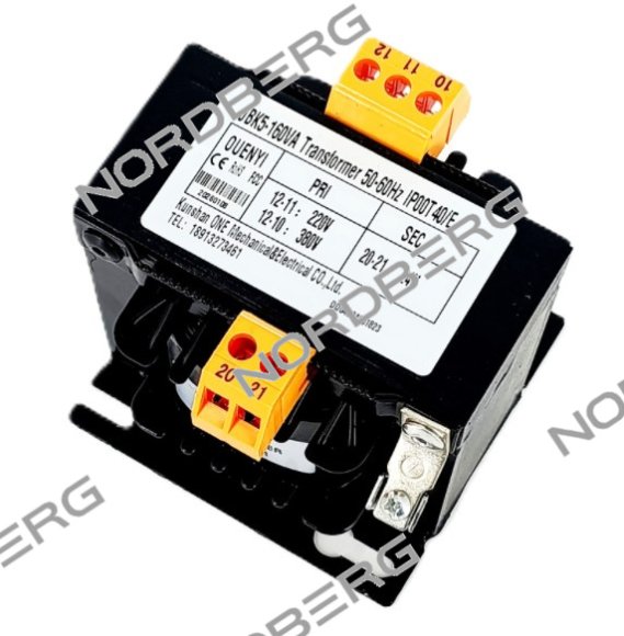 Трансформатор JBK5-160VA 220В/380В NORDBERG 02-00017701 Трансформатор JBK5-160VA 220В/380В NORDBERG 02-00017701