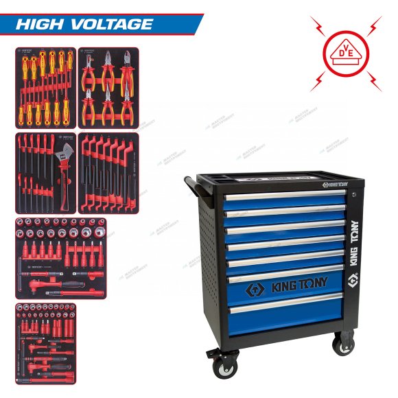 Набор инструментов ""HIGH VOLTAGE"" в чёрной тележке, 117 предметов Набор инструментов ""HIGH VOLTAGE"" в чёрной тележке, 117 предметов