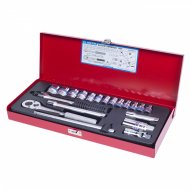 Набор торцевых головок с принадлежностями 3/8", шестигранные, 6-22 мм, 20 предметов KING TONY 3520MR02 Набор торцевых головок с принадлежностями 3/8", шестигранные, 6-22 мм, 20 предметов KING TONY 3520MR02