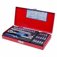 Набор торцевых головок с принадлежностями 1/4", шестигранные, 4-13 мм, 31 предмет KING TONY 2531MR Набор торцевых головок с принадлежностями 1/4", шестигранные, 4-13 мм, 31 предмет KING TONY 2531MR