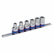 Набор торцевых головок 1/2", TORX Е-стандарт, E10-E20, 6 предметов KING TONY 4106PR Набор торцевых головок 1/2", TORX Е-стандарт, E10-E20, 6 предметов KING TONY 4106PR