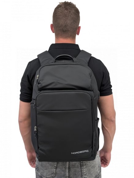 Рюкзак черный с логотипом NORDBERG BAG-7080B Рюкзак черный с логотипом NORDBERG BAG-7080B