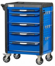 Тележка инструментальная, 5 выдвижных ящиков, с системой защиты от опрокидывания, синяя NORDBERG T5P(B) Тележка инструментальная, 5 выдвижных ящиков, с системой защиты от опрокидывания, синяя NORDBERG T5P(B)