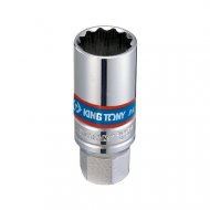 Головка свечная двенадцатигранная 3/8", 21 мм, L = 70 мм, резиновый фиксатор KING TONY 363021 Головка свечная двенадцатигранная 3/8", 21 мм, L = 70 мм, резиновый фиксатор KING TONY 363021